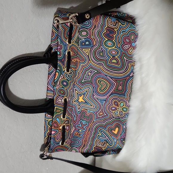 Dooney Bourke Purse vintage graffiti usa Faded and spots FLAWS y2k Vintage - Picture 4 of 17